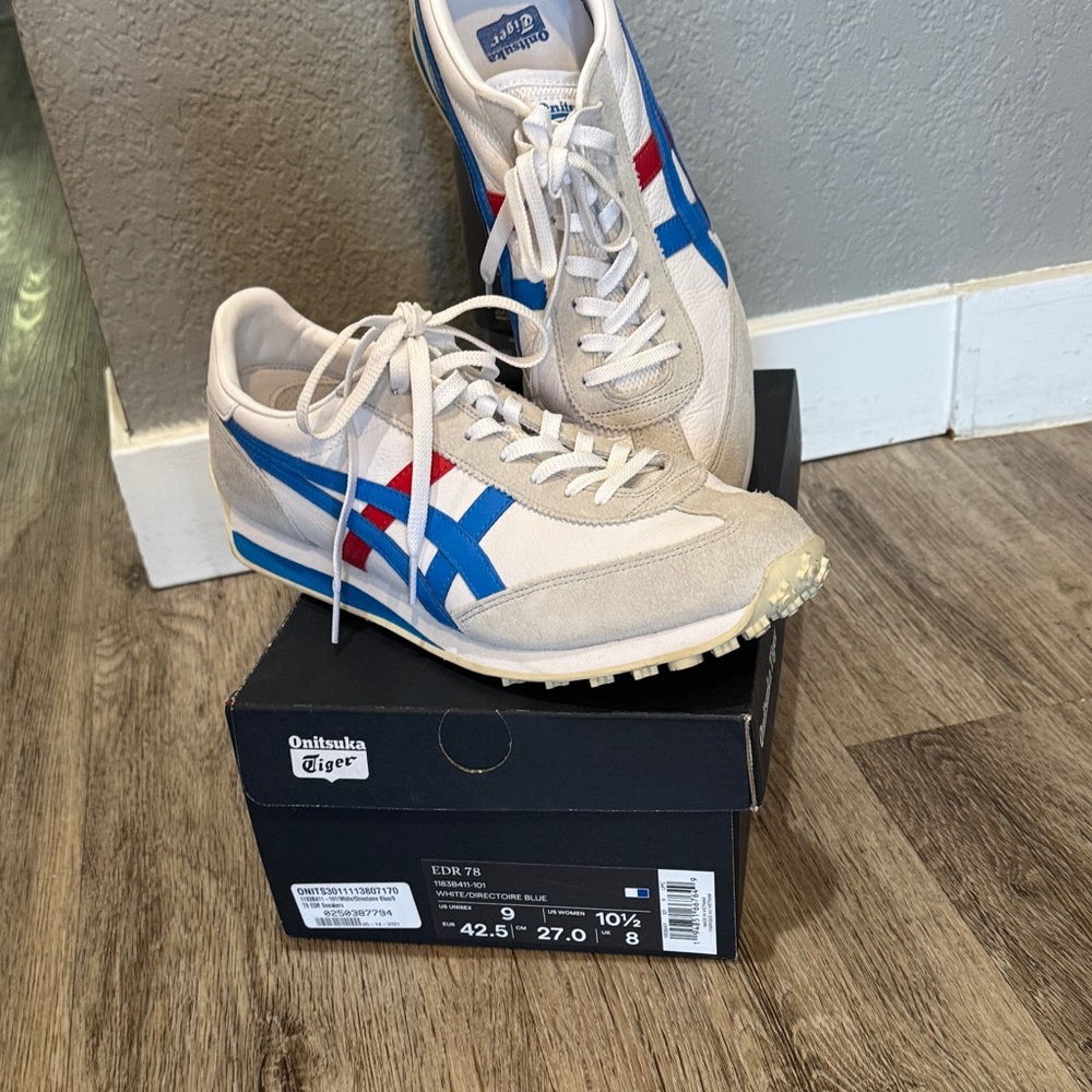Onitsuka Tiger by Asics Beige and Blue Women's Sneakers